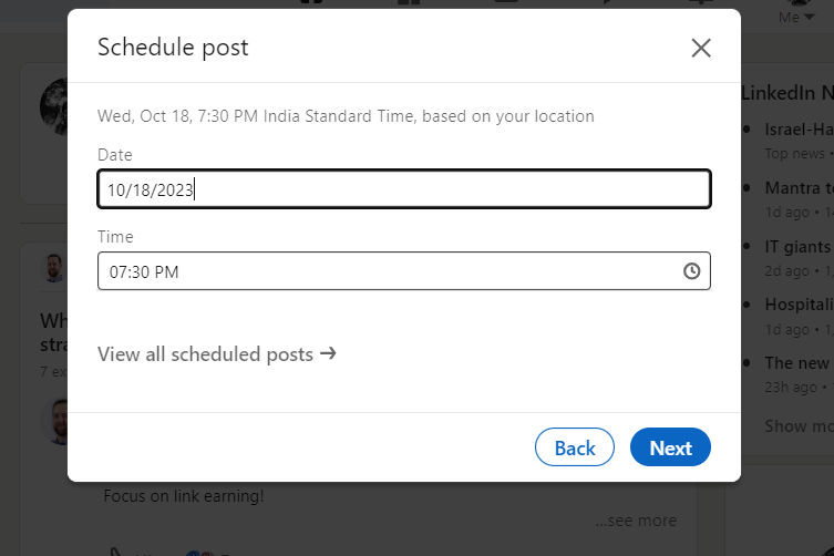 How to schedule carousel post on LinkedIn