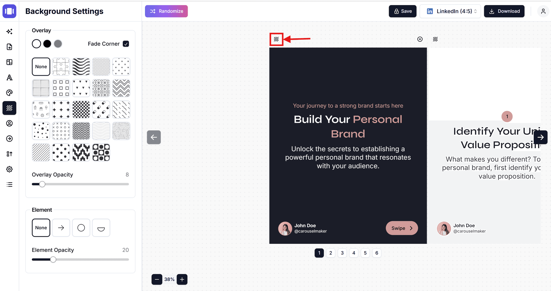AI Carousel Maker - Background Setting