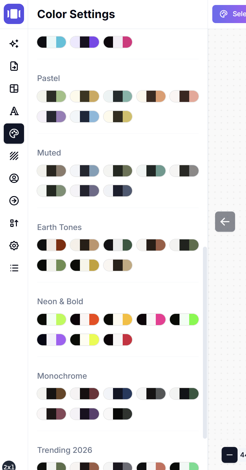 New theme color palettes