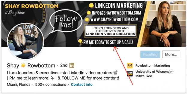LinkedIn Banner Include a call to action